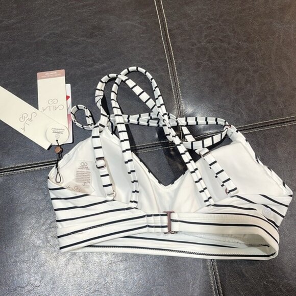 CALIA Women's Strappy Back Ruched Medium Support Bikini Swim Top - Picture 5 of 8